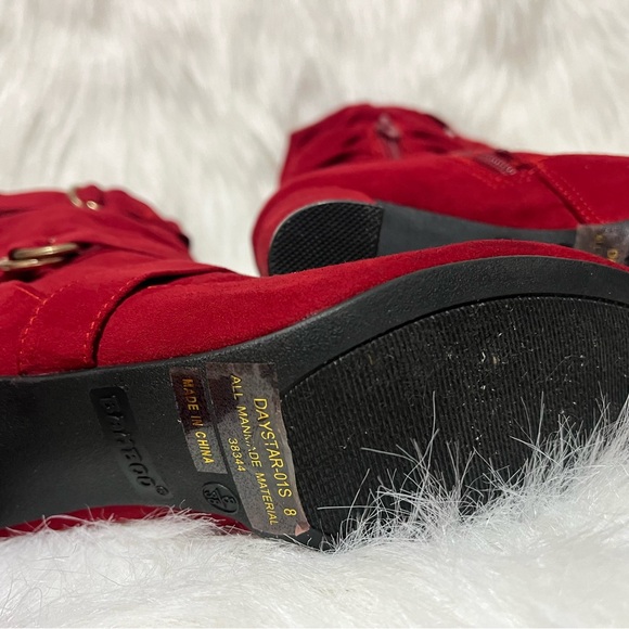 Stylish Red Suede Women's Boots - Picture 6 of 9